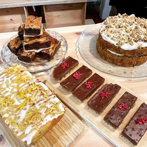 Homemade vegan cakes at The Courtyard in Looe