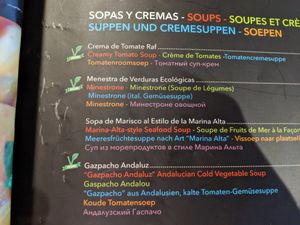 the soups are vegan at Capri in Calpe