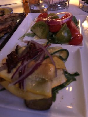 Courgette and capers anti pasti at La Gioia in Paris