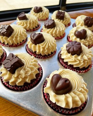 Caramel and chocolate cupcakes  at The Littlest Bake Shop in Kansas City