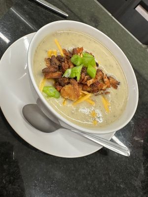 It was a cold rainy day and this potato soup warmed me up quick! So yummy!  at The Littlest Bake Shop in Kansas City