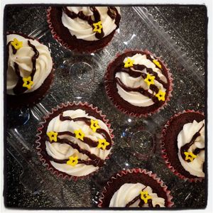 Chocolate cupcakes with vanilla frosting  at The Littlest Bake Shop in Kansas City