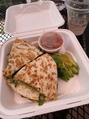 Vegan quesadilla  at The Red Bird Cafe in Roslyn