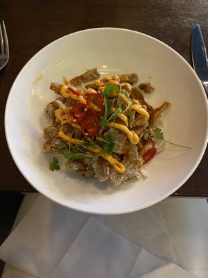 Salt n chili mock duck  at Bank Square Brasserie in Belfast