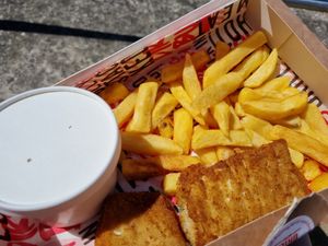 Vegan Fish & Chips! at Station Promenade in Morecambe