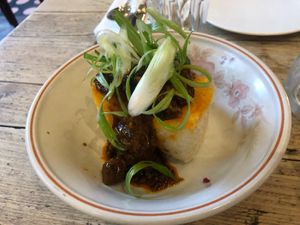 Tasty mushroom mapo tofu at Pachamama in London