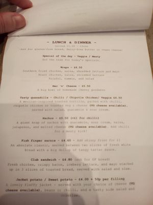 Lunch & dinner mene at The Nest in Gateshead