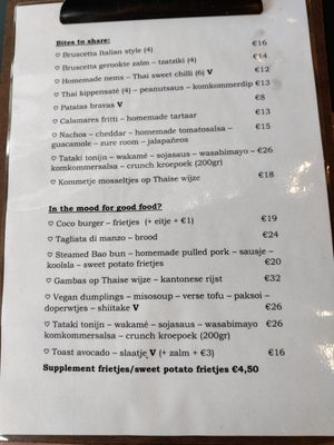 Carte at Coco in De Panne