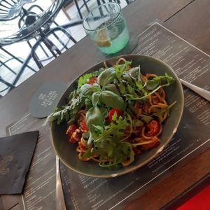 Vegan spaghetti at Coco in De Panne