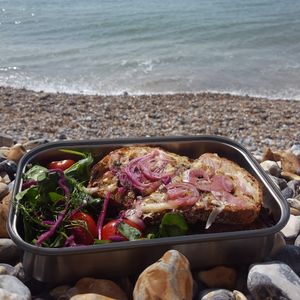 'Onion 3 ways' sandwich (take away) at Nelson Coffee Co in Eastbourne