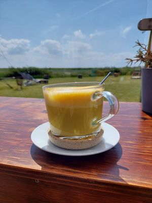 Kurkuma Latte war köstlich! at Primesurf Fehmarn in Fehmarn
