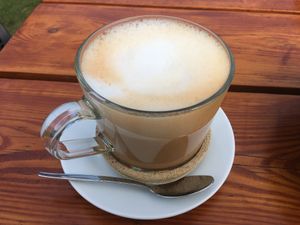 Roobis Cappucino mit Hafermilch🌱 at Primesurf Fehmarn in Fehmarn