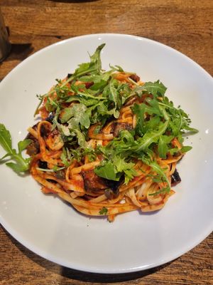 Vegan pasta option was lovely. at The Anchor Inn in Tintern