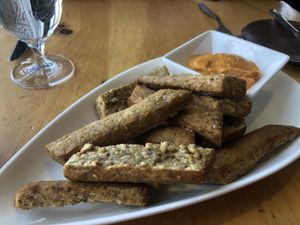 Vegan chef special: zaatar infused chickpea fritters at Pine in Hanover