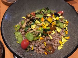 Farro with grilled veggies and lima beans at Pine in Hanover