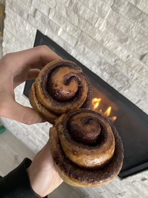 Cinnamon buns with no frosting   at BReD in Whistler