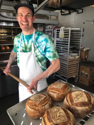 Ed loves making the bread at BReD in Whistler