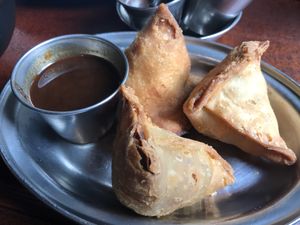 Samosas   at Dishoom - King's Cross in London