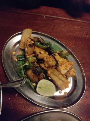 Peppers, pineapple and potatos (vegan) at Dishoom - King's Cross in London