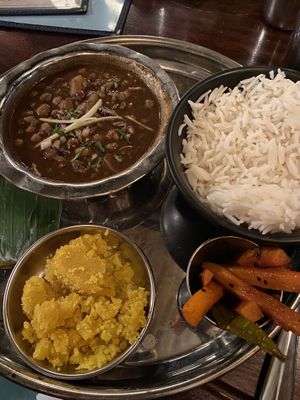 Vegan chickpea curry  at Dishoom - King's Cross in London