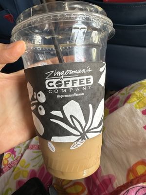 Soy latte.  Coffee shop within the store has several plant milk options.     at DTW - Plum Market in Romulus