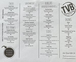 Menu as of March 2020. at The Vegan Butcher in Allentown