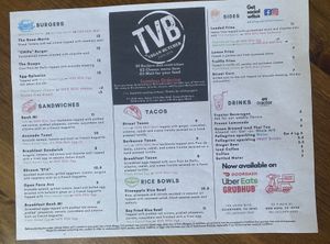Menu as of 9-9-22  at The Vegan Butcher in Allentown