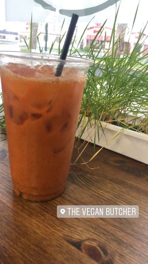 Thai iced tea  at The Vegan Butcher in Allentown