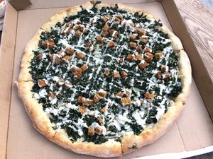 Kale Caesar! pizza at California Sun in Los Angeles