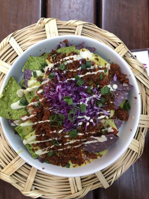 Nachos at La Pitahaya Vegana - Mercado del Carmen San Ángel in Mexico City