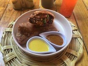 Burrito  at La Pitahaya Vegana - Mercado del Carmen San Ángel in Mexico City