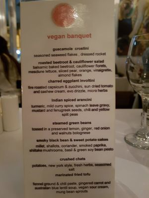 The menu at Rubyos in Newtown