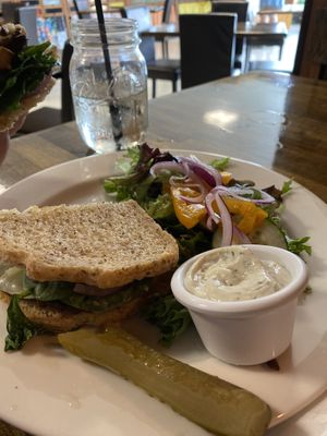 Mushroom panini at Bucha Brewhouse and Bistro in Princeton