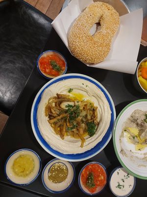 Mushroom hummus at Hummus Chiang Mai in Chiang Mai