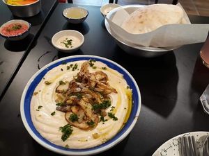 Mushroom hummus at Hummus Chiang Mai in Chiang Mai