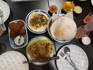 Falafel, hummus and roasted cauliflower at Hummus Chiang Mai in Chiang Mai