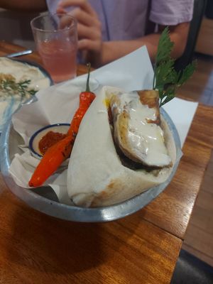 Sabich sandwich at Hummus Chiang Mai in Chiang Mai