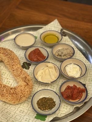 Bagel with dips  at Hummus Chiang Mai in Chiang Mai
