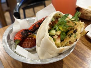 Vegan omelette pita (100 THB)  at Hummus Chiang Mai in Chiang Mai