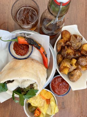 Pita pocket sandwich set (280 THB)  at Hummus Chiang Mai in Chiang Mai