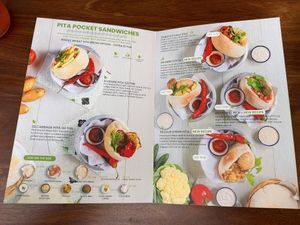 Menu: Pita pocket sandwiches  at Hummus Chiang Mai in Chiang Mai