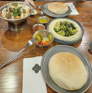 Green Hummus and Falafel Shakshuka at Hummus Chiang Mai in Chiang Mai
