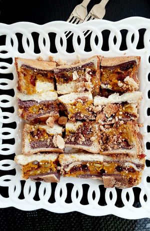 Pumpkin bread (cut into pieces) at OOH Breado - Sangdo-dong - 우부래도 상도점 in Seoul