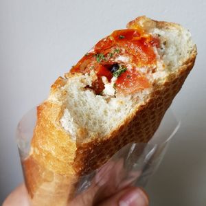 Tomato baguette - closeup at OOH Breado - Sangdo-dong - 우부래도 상도점 in Seoul