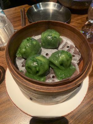 Bo Cai Jiao Zi
 Spinach and vegan protein at Waipo in Stockholm
