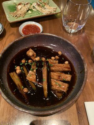 Tofu and aubergine with nuts  at Waipo in Stockholm