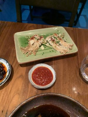 Oyster mushroom main course at Waipo in Stockholm