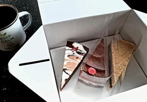 Cakes from takeaway at Cukrari in Bratislava