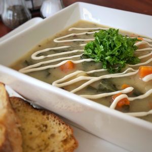 Potato Kale Soup 🙌💚 at Origin  in San Pedro