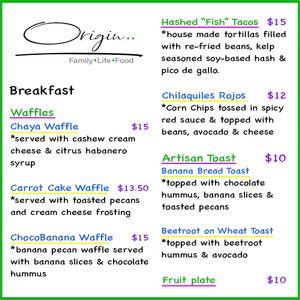 Breakfast! 
*Prices in Belize dollars*  at Origin  in San Pedro